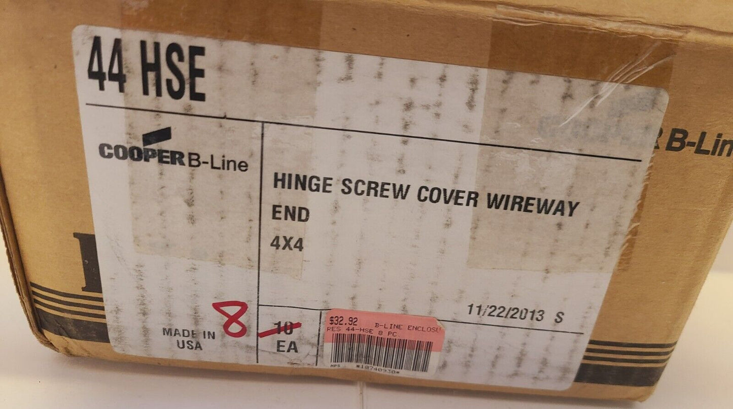 8 Qty. of Cooper B-Line Hinge Screw Cover Wireways End 4x4 | 44 HSE (8 Qty)