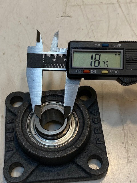 PEER 4-Bolt Flange F204 Insert Bearing FH204-12 | 19mm Bore 3-1/4" W