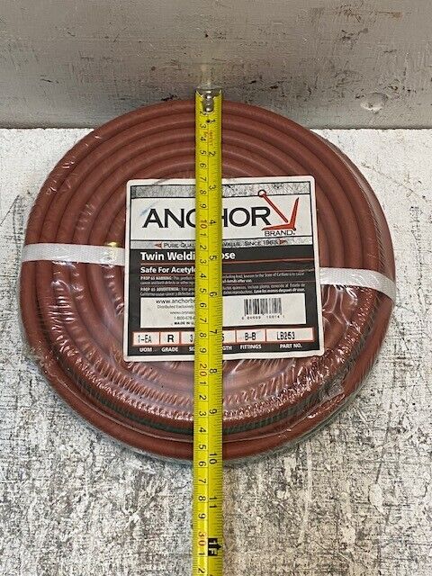 Anchor Twin Welding Hose LB253 | 3/16" 25ft Grade R Fittings B-B