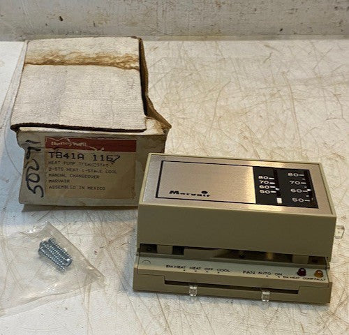 Honeywell TB41A 1167 Marwair Heat Pump Thermostat 2 Stage Heat 1 Stage Cool