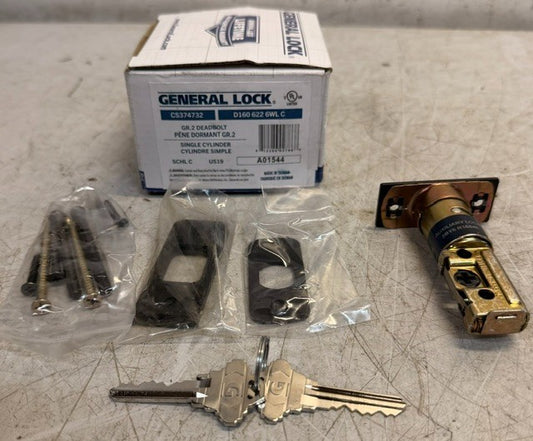 General Lock Grade 2 Single Cylinder Deadbolt Set CS374732 Model D1606226WLC
