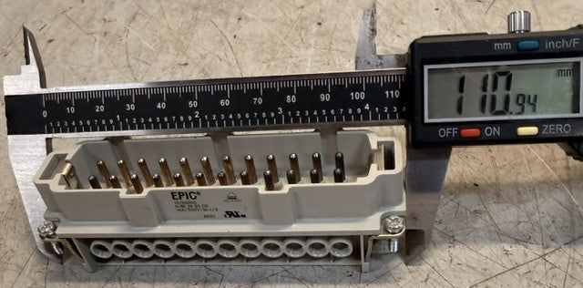 EPIC H-BE-24-SS-DR Heavy Duty Industrial Male Connector Insert 10196000
