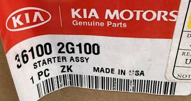 Kia Motors Valeo Starter Motor Assembly 36100-2G100 Automotive Engine Starter