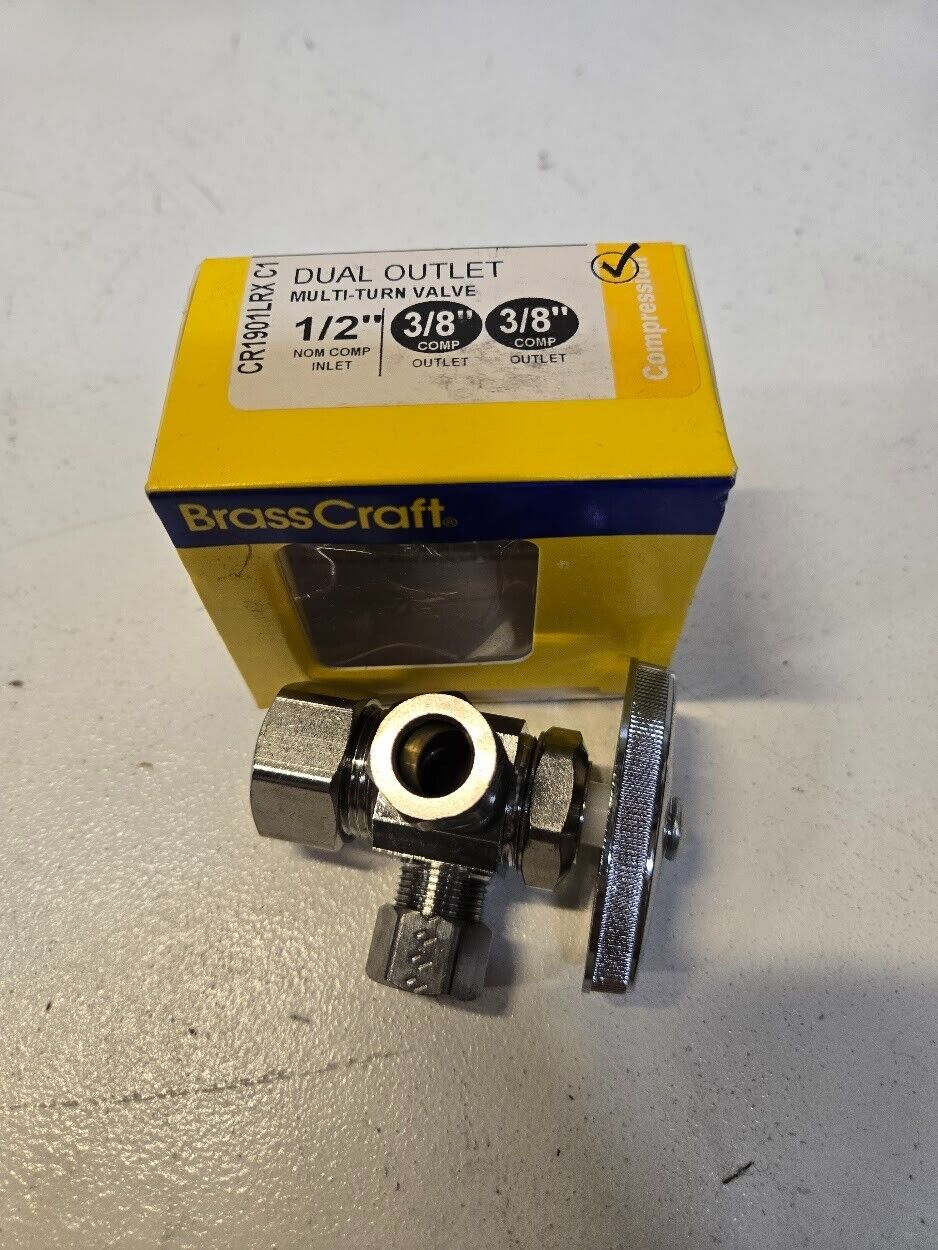 5 Quantity of BrassCraft CR1901LRX C1 Dual Outlet Valves (5 Quantity)