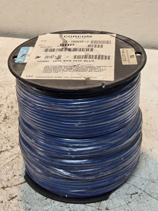 Corcom 12AWG 1015 CSA TEW Blue Wire 500' | 6-1609259-3 | 34177354 | 20197-00