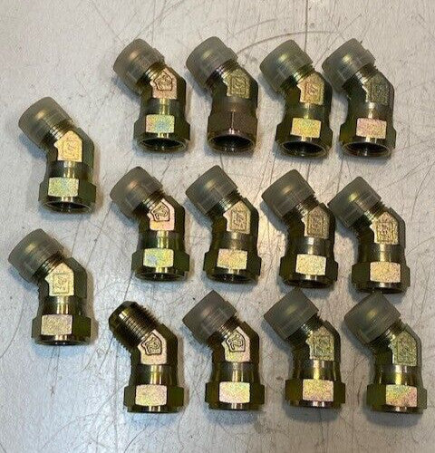 14 Qty of Eaton Aeroquip 45 Degree Elbow Male x Female Fittings 12 (14 Qty)