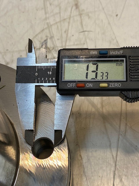 MTO Steel Spool Shaft Assy 6-Bolt 6-1/2" Dia. 13mm Bolt Holes 44mm Thread