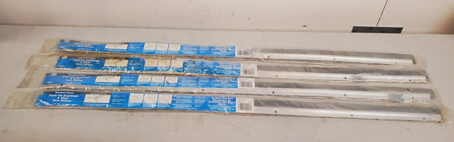 4 Quantity of MD Aluminum and Vinyl Door Sweeps  05090 | 36" Long (4 Qty)