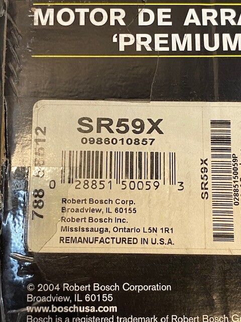 Bosch Reman Premium Starter SR59X 0986010857