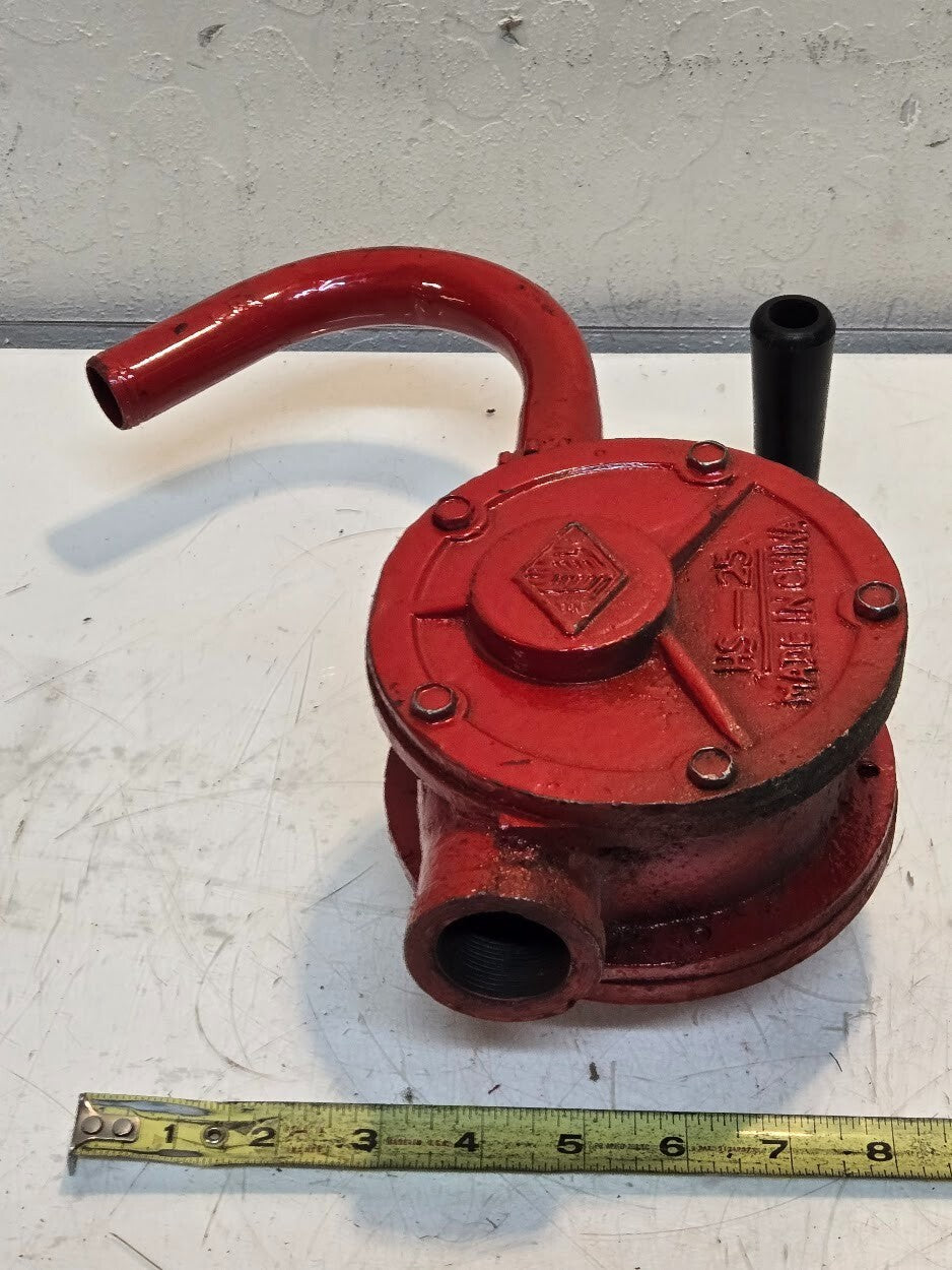 Hand-Crank Drum Transfer Pump HS-25 | 1" FPT Inlet | 3/4" ID Pipe Outlet
