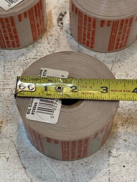 5 Quantity of Oil Change Static Cling Rolls 970065 3-1/4" Dia. (5 Quantity)