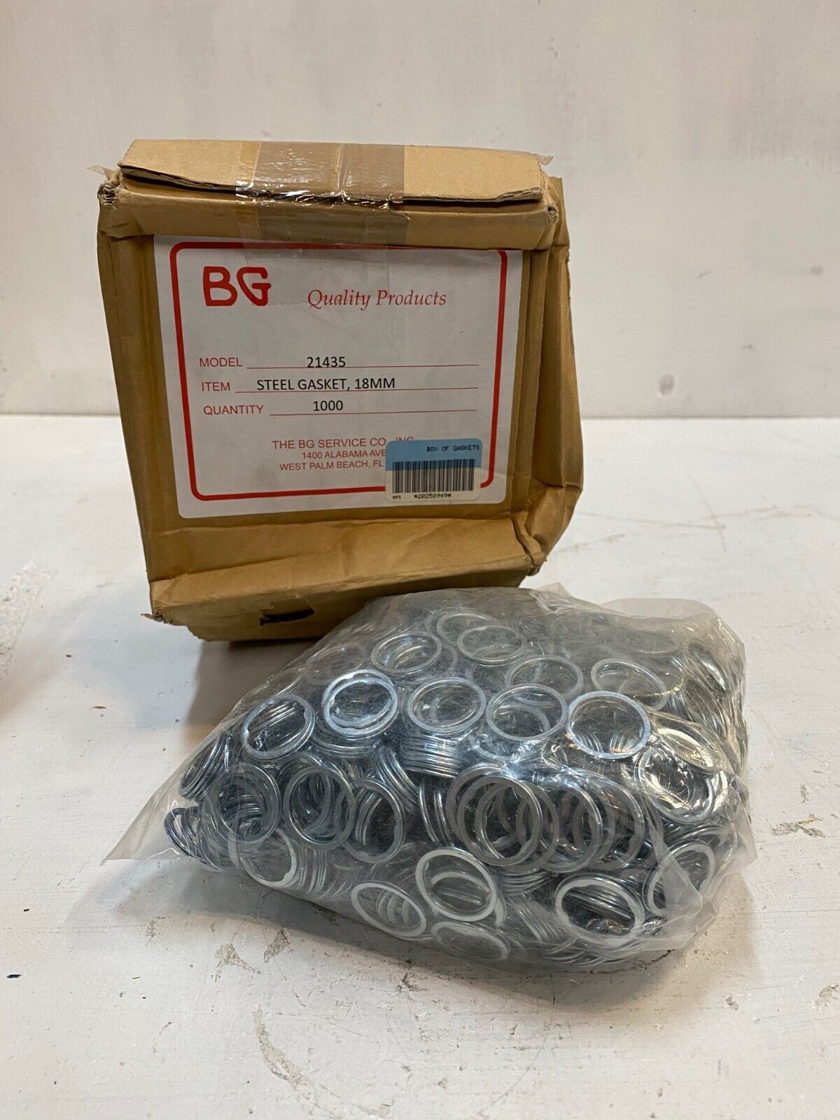 1,000 Qty of BG Quality Products 18mm Steel Gasket 21435 (1,000 Quantity)