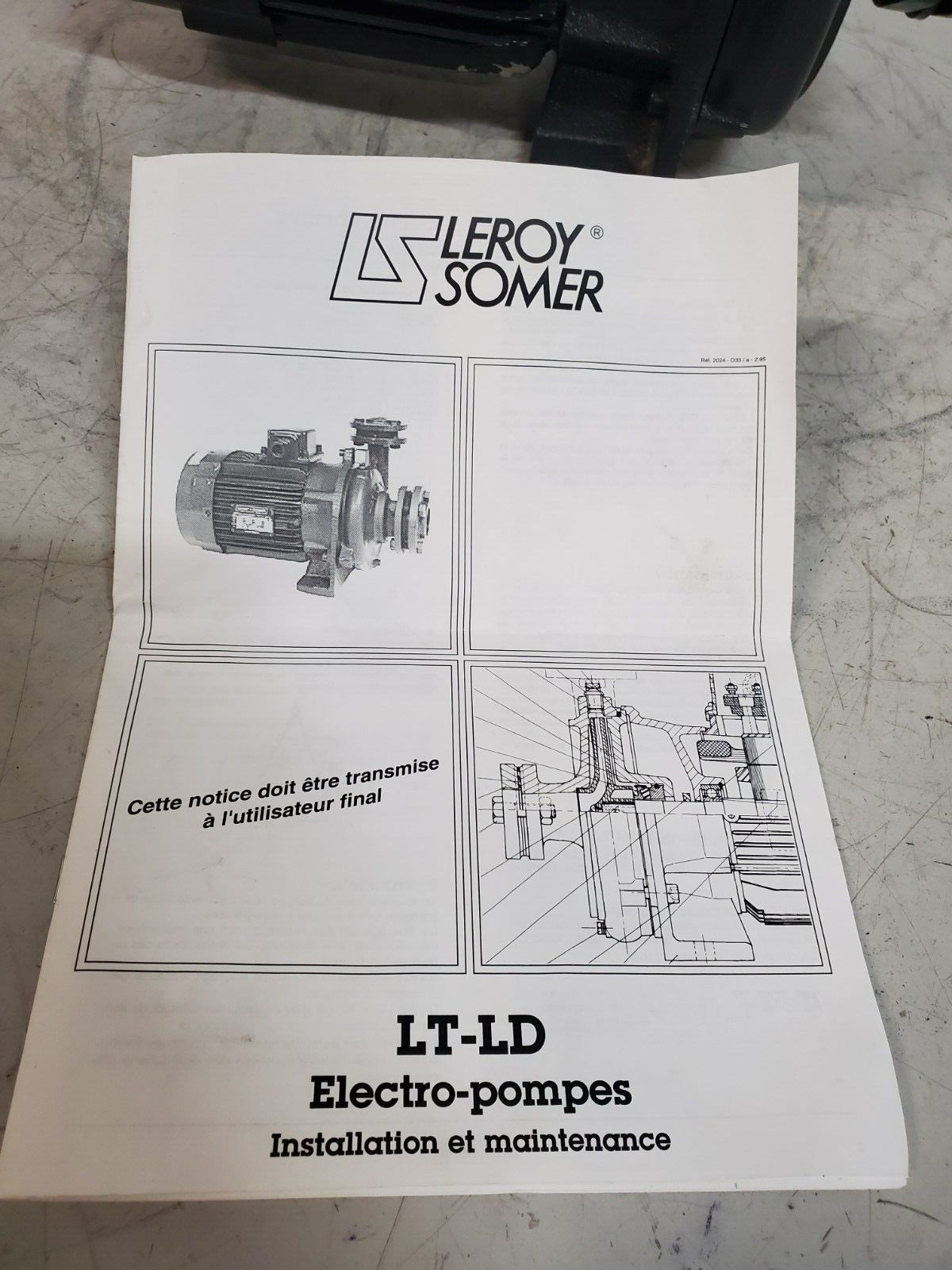 Leroy Somer LT-LD Pump LT33 | FTA1704 | B04 | LS80L | 542398PM001 | DP0013307