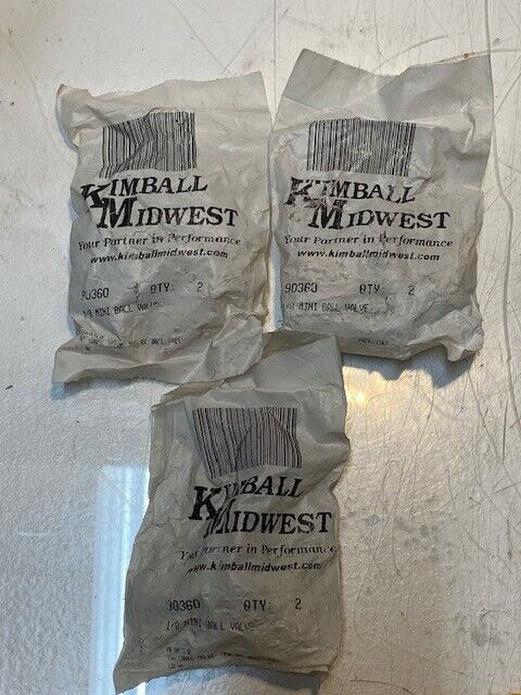 7 Quantity of Kimball Midwest 90360 Mini Ball Valves 1/8" (7 Quantity)