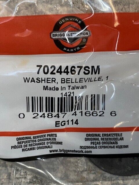 4 Quantity of Briggs Stratton Belleville Washers 7024467SM (4 Quantity)