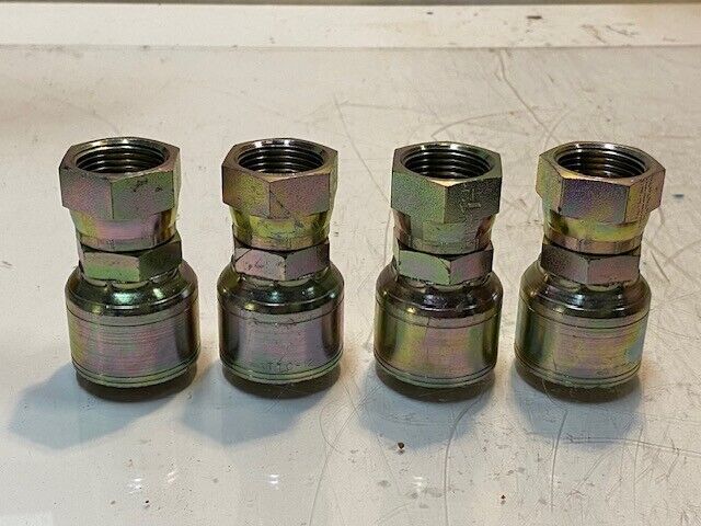 4 Quantity of ATTC-12 Hose Crimp Flat Face Swivel Hydraulic Fittings (4 Qty)