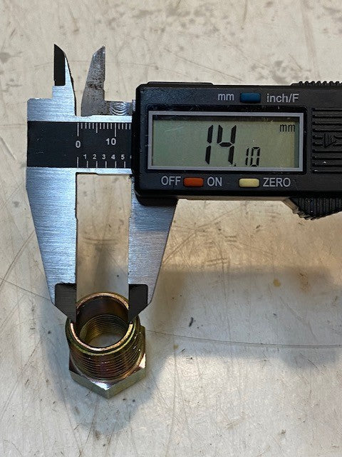 16 Quantity of Hex Pipe Bushing Adapters 28mm Long 21mm Thread 14mm ID (16 Qty)