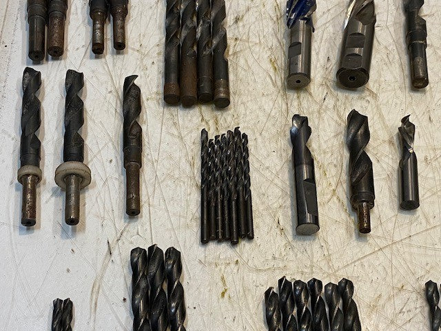 Assorted Lot of 39 Spiral Drill Bits 7/16 HSS | 1" x 3/4 M42 | 40326 | 1/2 HSS