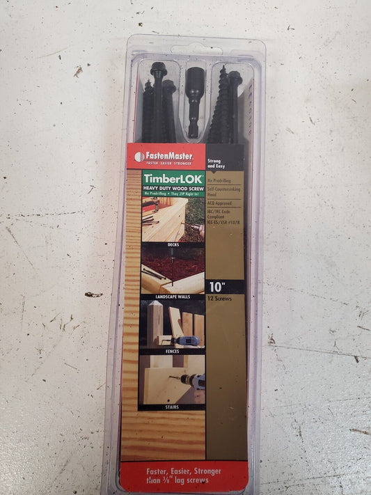 FastenMaster Timberlock | Heavy Duty Wood Screw | 1078 | 10" (12 pieces Total))