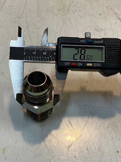 3 Qty of Hydraulic Flare Cone Male Connectors 2" L 16mm ID 26mm Thread (3 Qty)