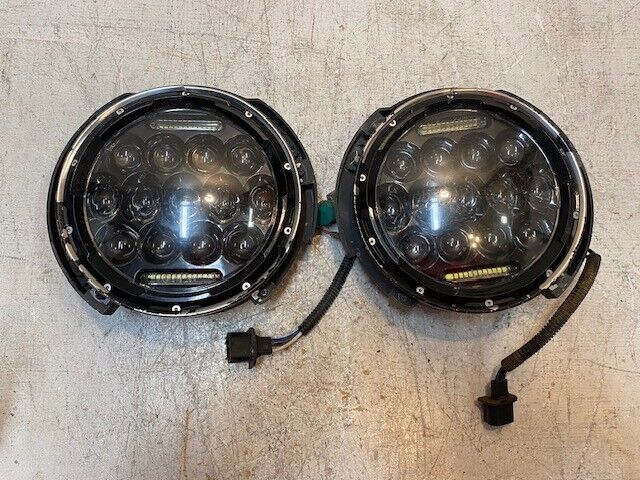 Pair of Headlights for Jeep Wrangler 8" w/ 13 LED Lights 55078149AC, 51128C