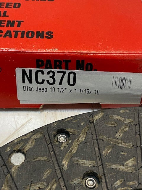 NOVA NC370 Clutch Plate Disc Jeep 10-1/2" x 1-1/16x10 NC370-50510-3710