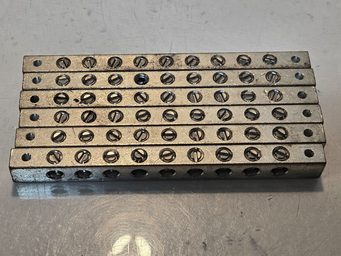 6 Quantity of EM4250 14-6 AWG 9 Place Grounding Blocks | 5" Long (6 Quantity)