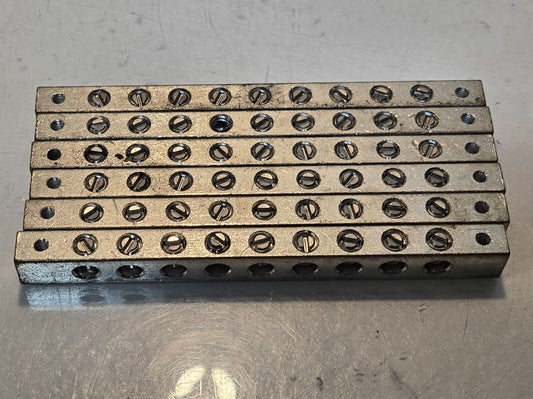 6 Quantity of EM4250 14-6 AWG 9 Place Grounding Blocks | 5" Long (6 Quantity)