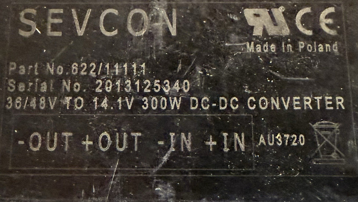 Sevcon DC-DC Isolated Voltage Converter 622/11111 Electric Vehicle Power Supply