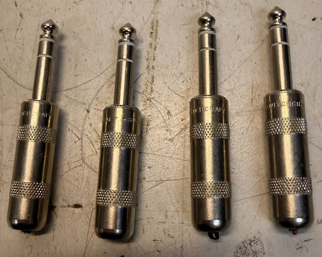 4 Quantity Switchcraft Mono TS Connector Plugs 1/4In Phone Jack Ends