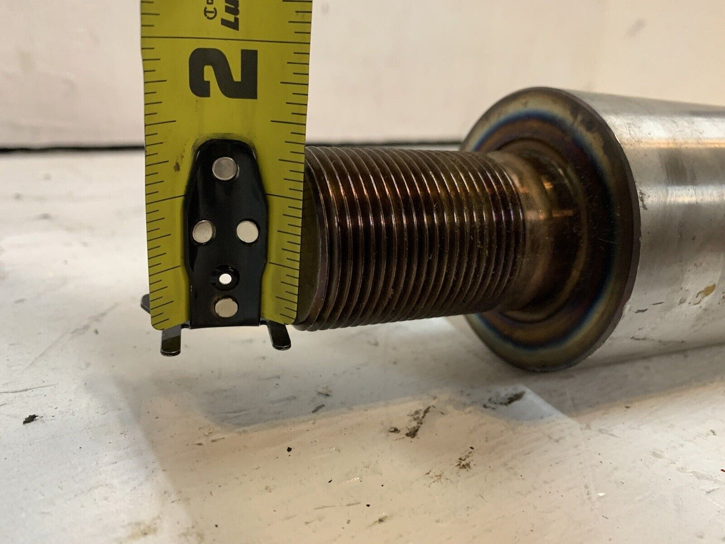 20” Long Backhoe Pin with Threaded 33mm End | 2.5” Diameter