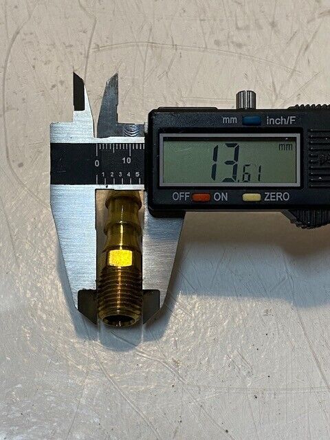 28 Quantity of Brass Hose Barb Hex Fittings 45mm L 14mm Thread 7mm Nose ID