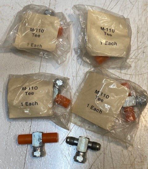 6 Quantity of M-110 Tees JIC Swivel Tee Fittings Hydraulic Tee Adapters (6 Qty)