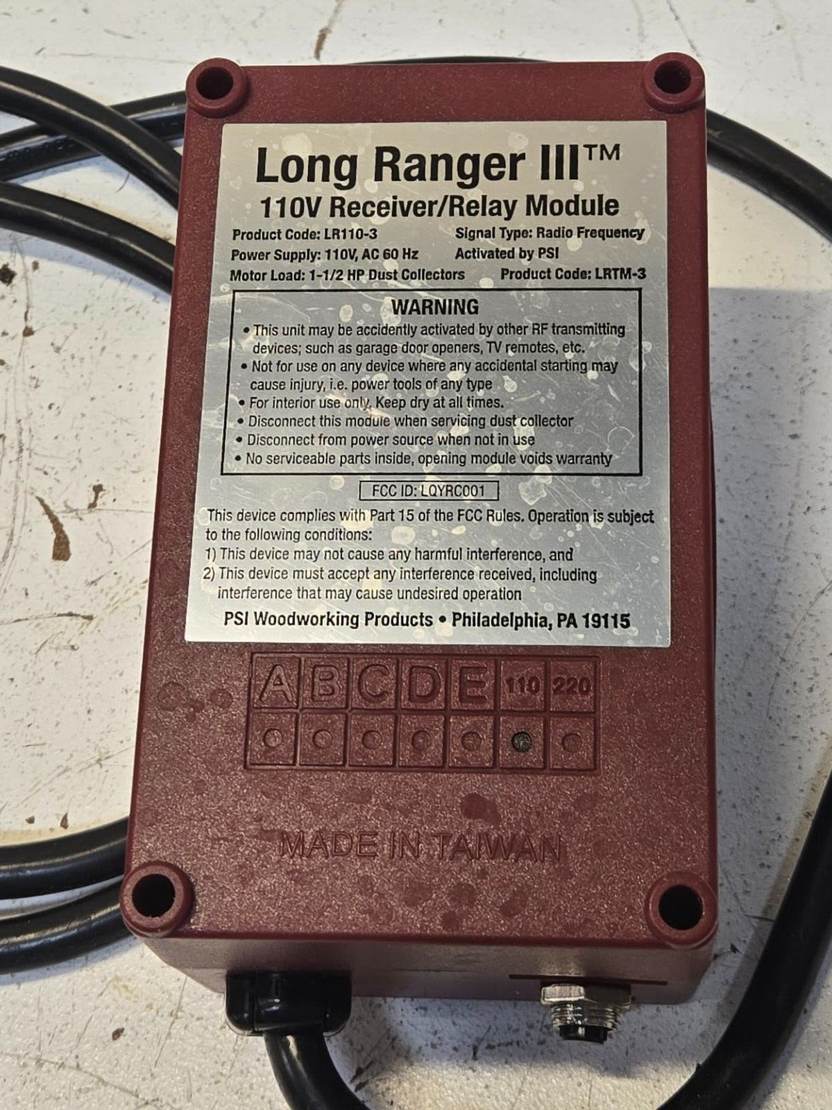 PSI Woodworking Long Ranger III LR110-3 Remote Switching System See Description