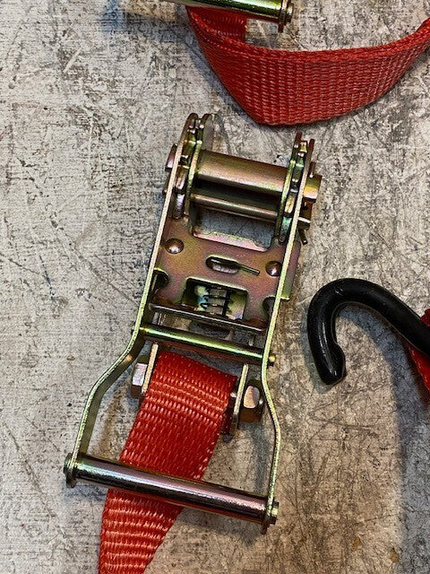 4 Qty of US Cargo 1" x 15' Ratchet Strap w/ Vinyl Ctd S-Hooks 2615WHVC (4 Qty)