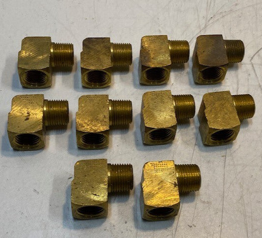 10 Quantity of Brass 90 Degree Male/Female Elbow Fittings 21mm Thread (10 Qty)
