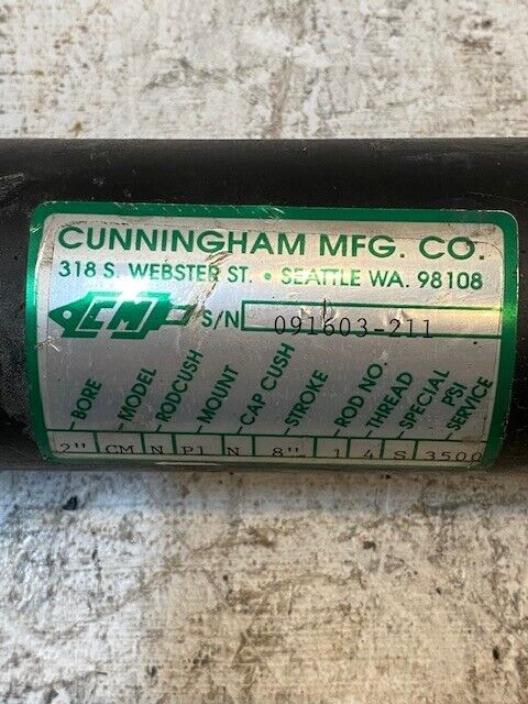 Cunningham Cylinder 091603-211 | 16-1/2" Long 60mm OD 19mm Bore 12mm Bore