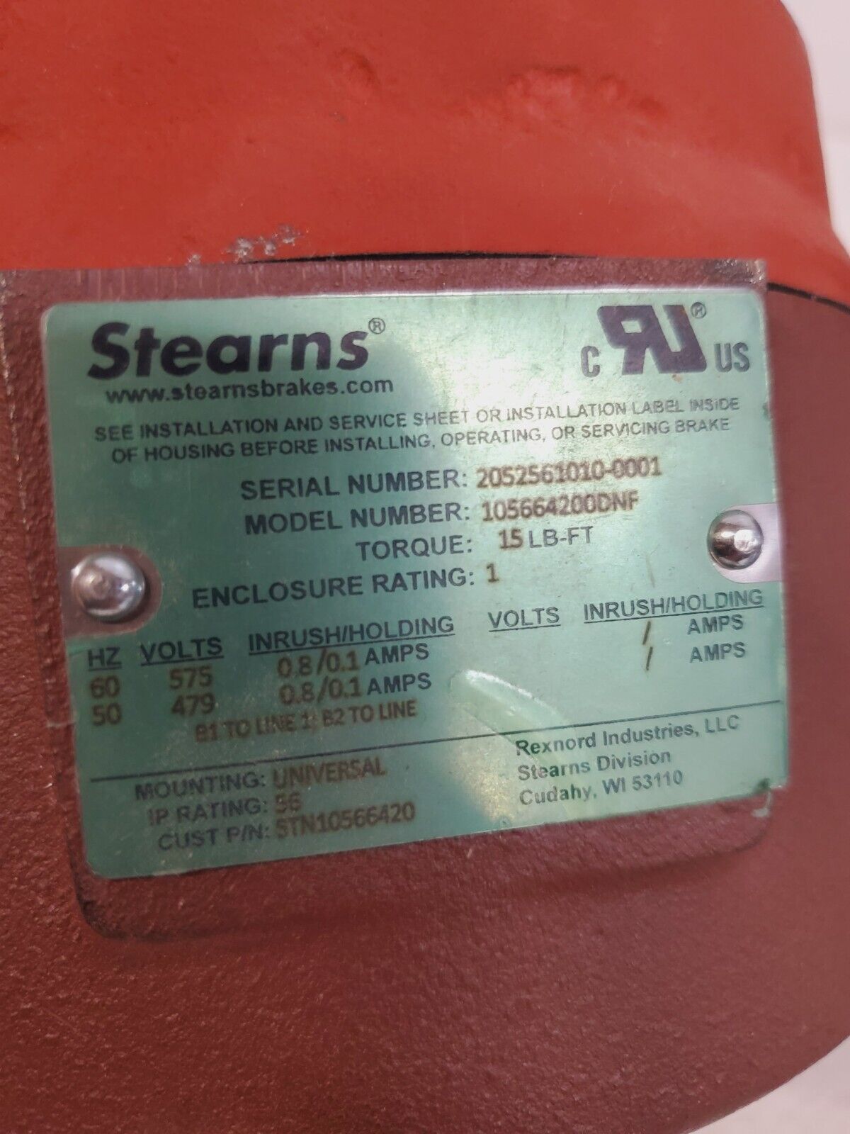 Stearns Brake Universal Mount 15LB-FT Torque  STN10566420