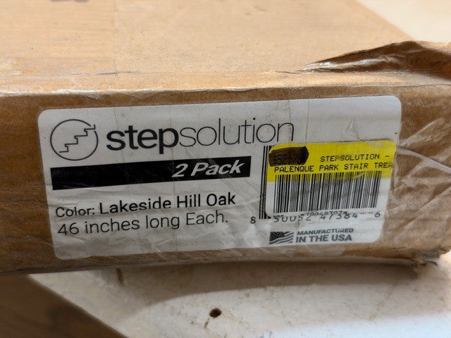 Step Solution Palenque Park Vinyl Stair Tread Lakeside Hill Oak 46" Long 2 Pack