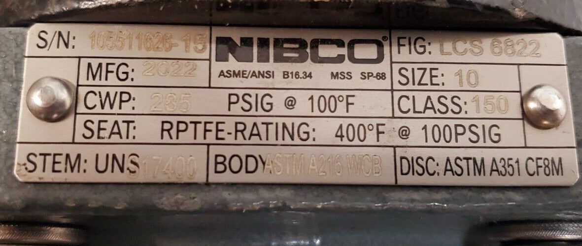 NIBCO Carbon Steel High Performance Butterfly Valve LCS-6822 | 105511626-15