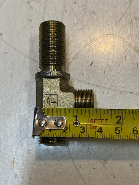 7 Qty of Parker Male Branch Tee Hydraulic Hose Adapters 3" L 17mm Thread (7 Qty)