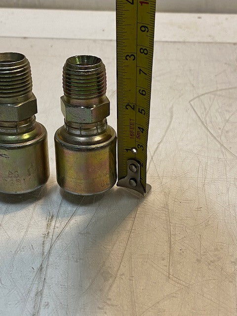 3 Quantity of Gates Hydraulic Hose Fittings 8PD0C 21mm Thread 32mm OD (3 Qty)