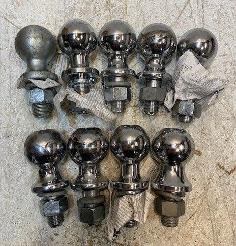 9 Qty of Assorted 1-7/8" 2,000 lbs Trailer Ball Hitches 1-11/16" Shank (9 Qty)