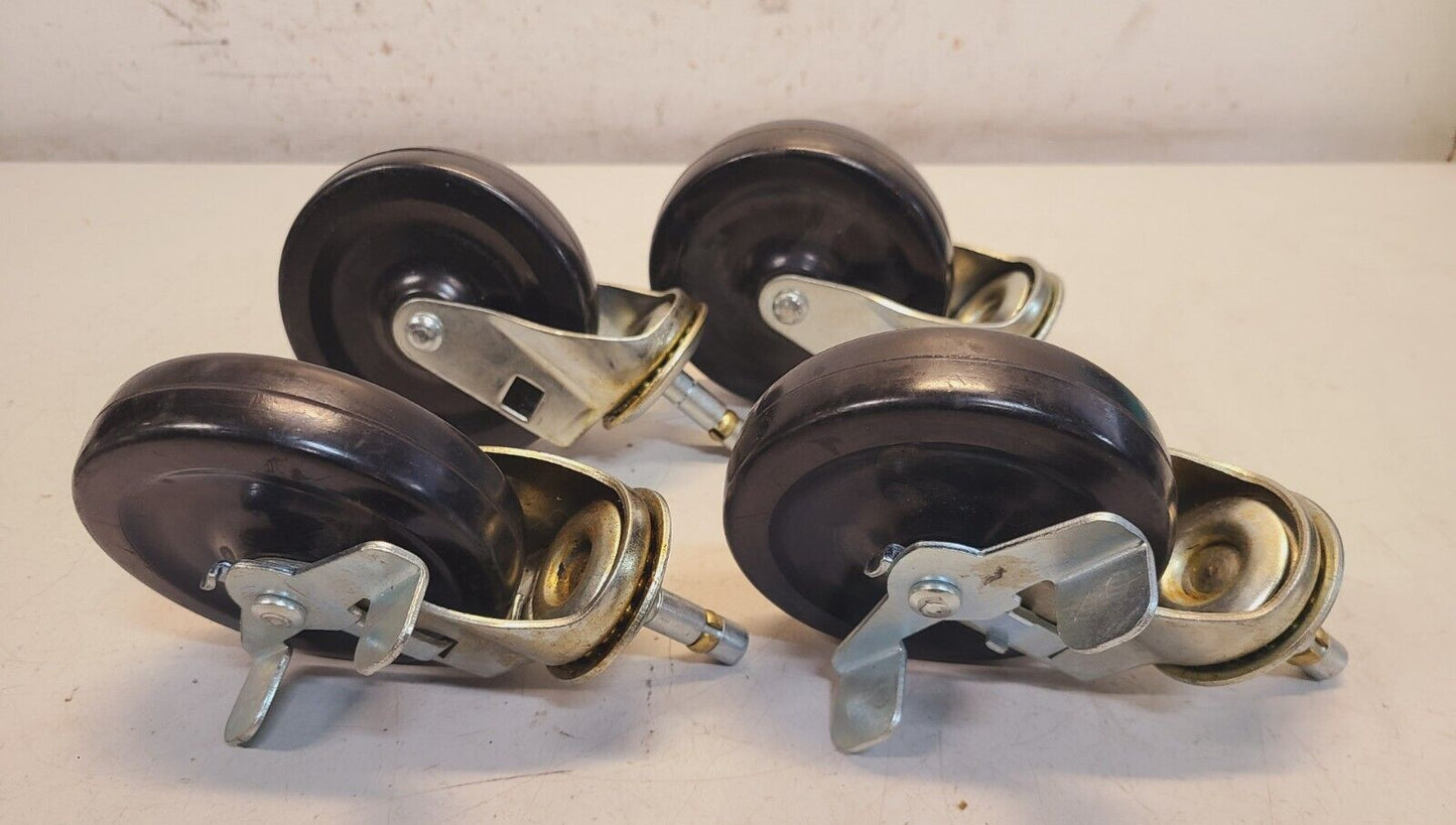 4 Quantity of 4" Black Swivel Casters (4 Qty)