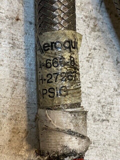 Aeroquip 6ft Hose 00624-666-8 | MIL-H-27267 | 1500 Psi 15mm Thick