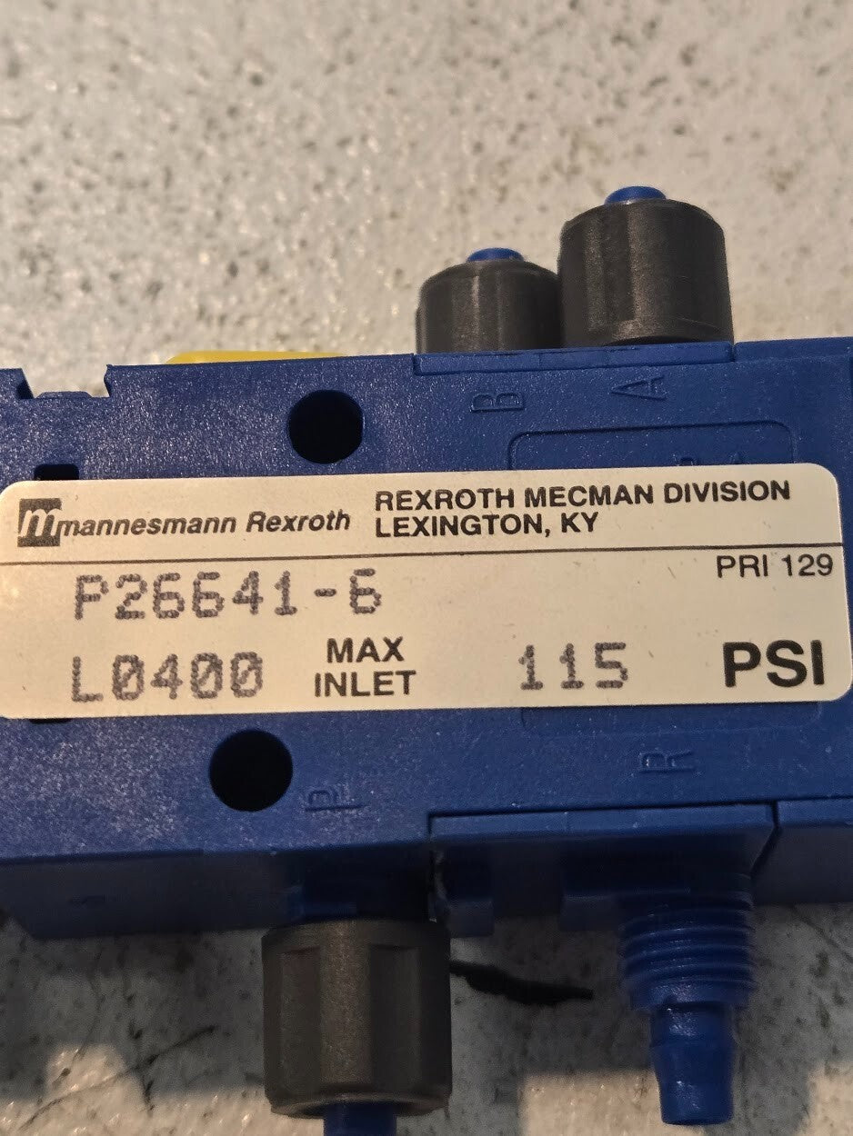 Mannesmann Rexroth P26641-6 Pneumatic Solenoid Valve L0400 Type 840 Valve 115PSI