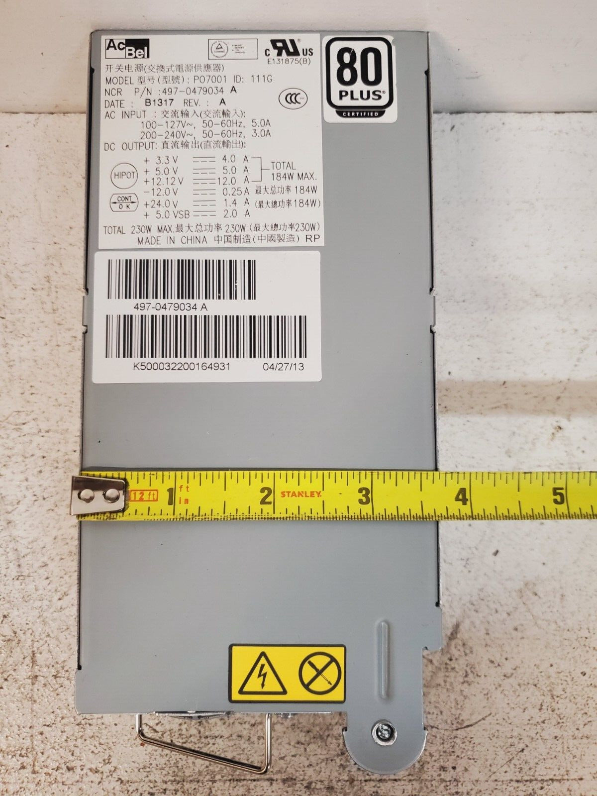 Acbel Power Supply Unit P07001 For NCR 497-0479034A