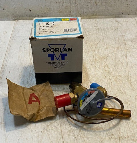 Sporlan Thermostatic Expansion Valve FF-1/2-C | 3/8 x 1/2 SAE Flare