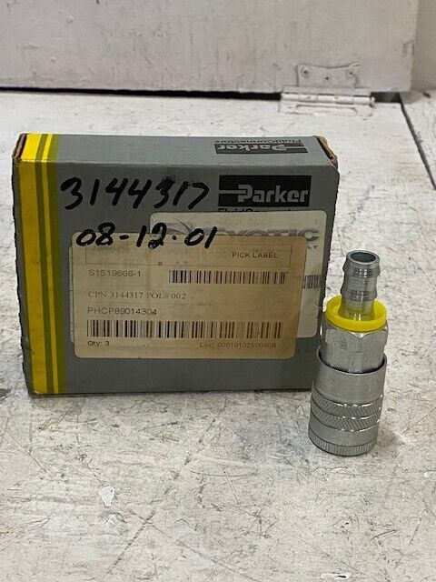 Parker 3144317 3-Pack of 16 6BP Fluid Connectors