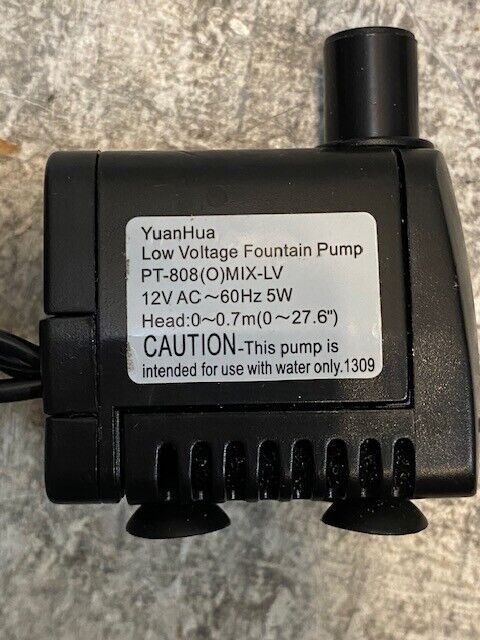 YuanHua Low Voltage Fountain Pump PT-808(O)MIX-LV | 12V AC 60Hz 5W
